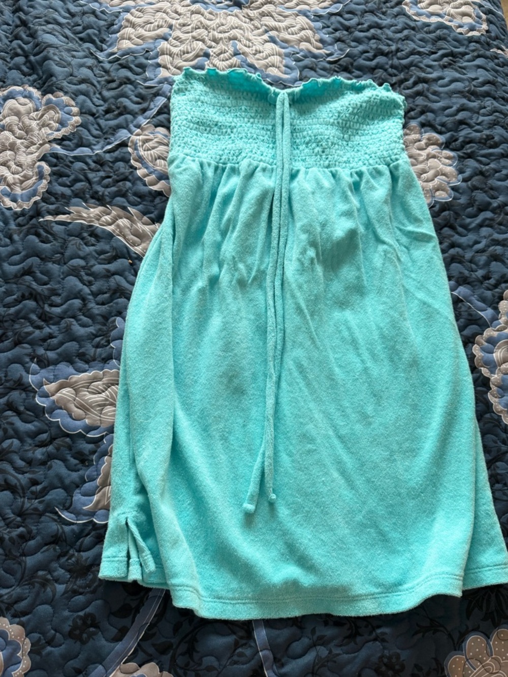 wild fable Aqua Blue Strapless Terry Sundress